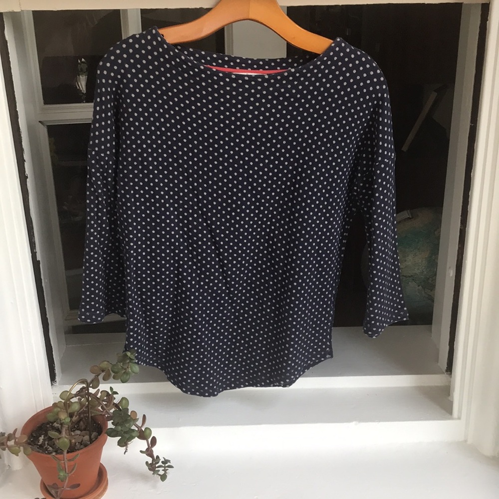 Boden polka dot shirt 3/4 sleeves
